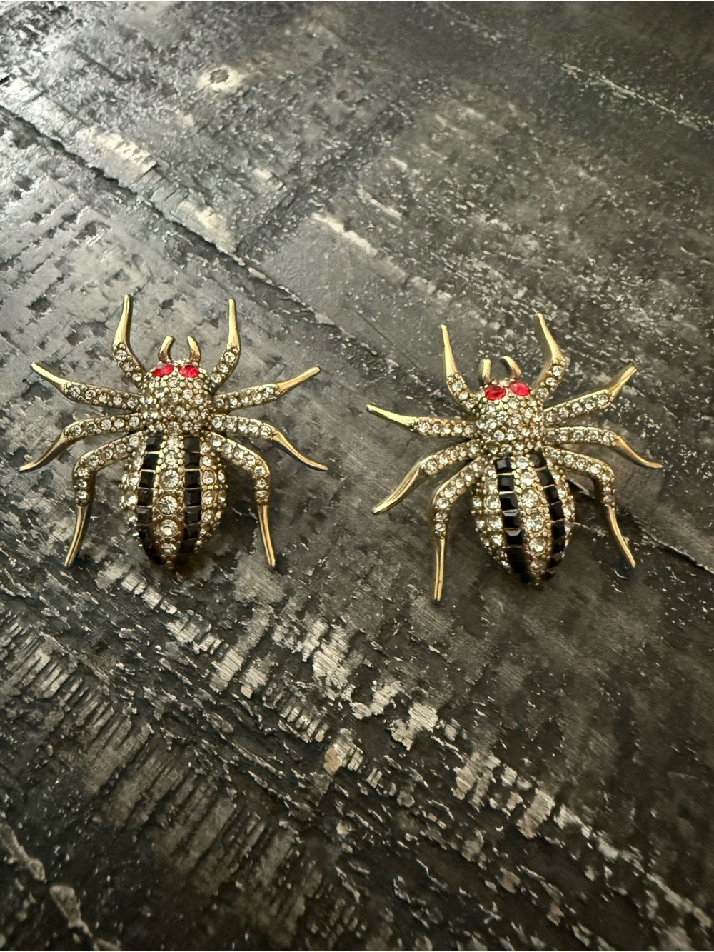 Balenciaga spider earrings with crystals